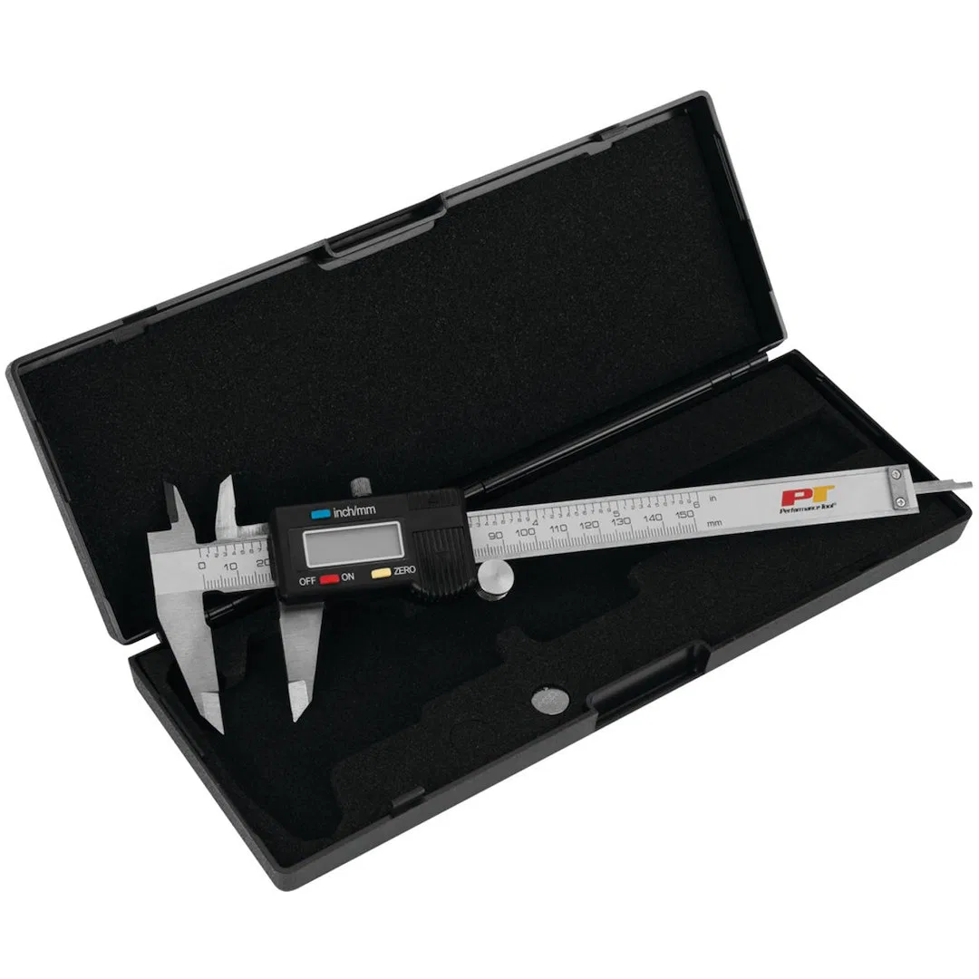 W80152 – PERFORM TOOL Measuring Caliper, Digital 0 To 6 Inch Range With LED Display/ Battery